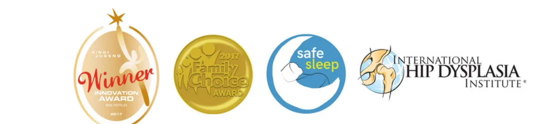 Награди и сертификати: Kind und Jugend Innovation Award, Family Choice Award, Safe Sleep, International Hip Dysplasia Institute